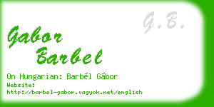 gabor barbel business card